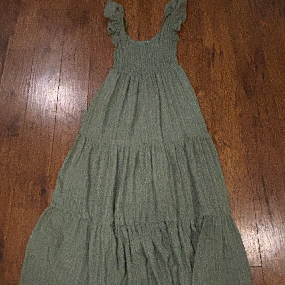 Elegant Olive Green Maxi Dress